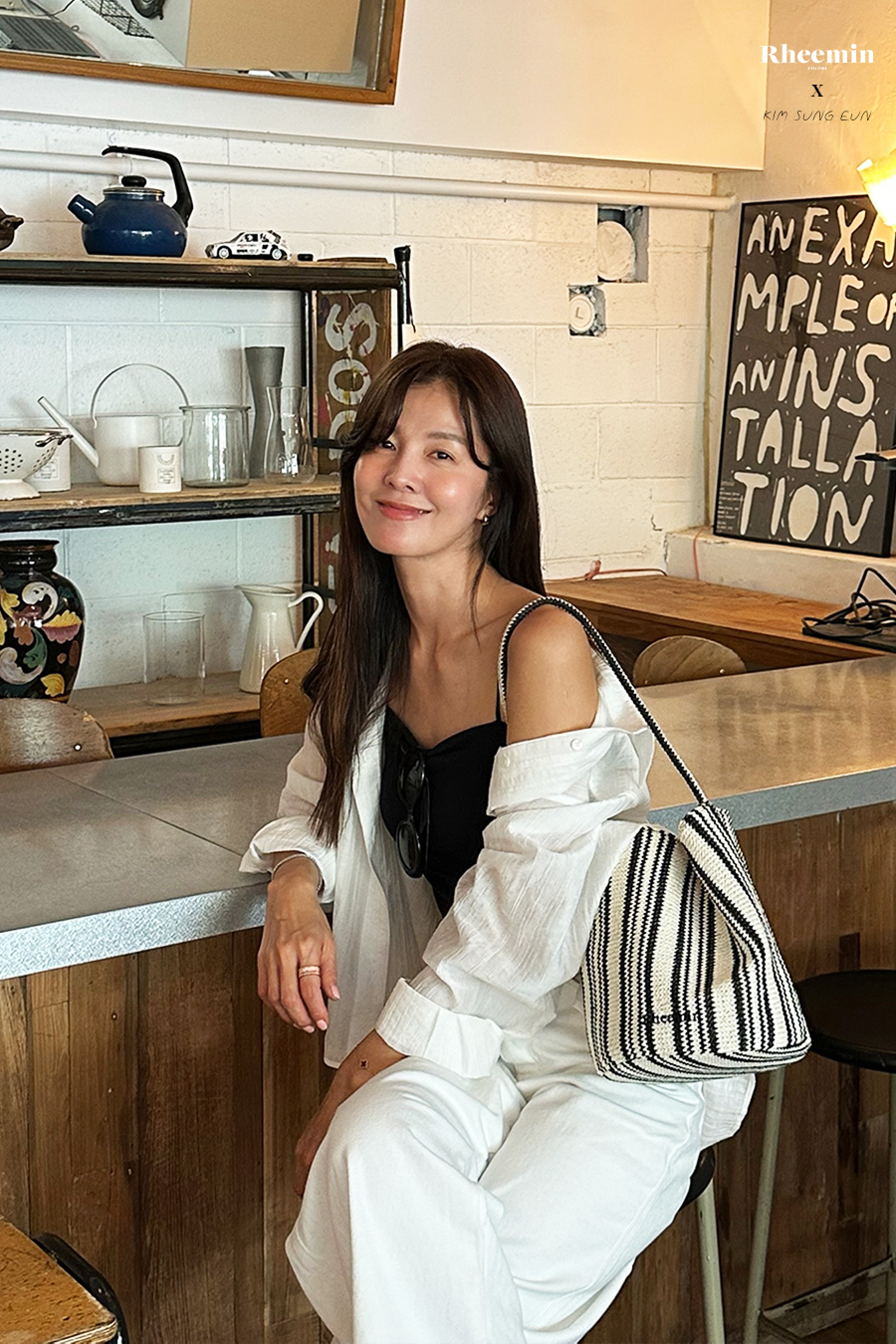 [3nd- PRE-ORDER] RHEEMIN x 김성은 - ORIEN RATTAN STRIPE - BLACK+SAND Stripe (MINI) - 05/18 예약배송